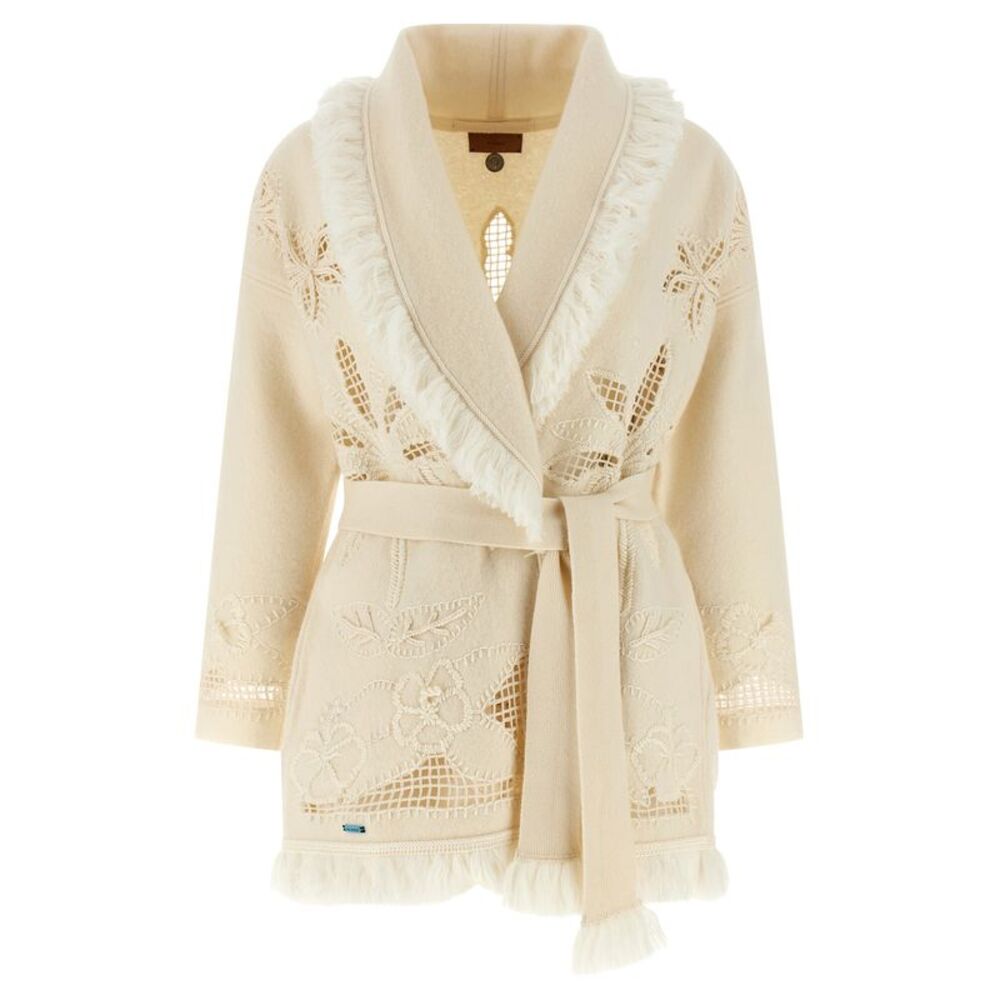 Alanui White Virgin Wool Women's Cardigan